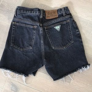 VINTAGE GUESS BLK denim shorts